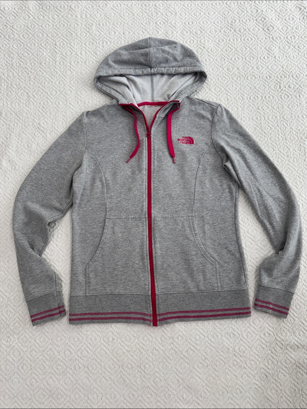 The North Face Women's Gray Hoodie with Pink Accents Sz S